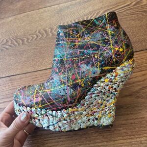 Jeffery Campbell Splatter Paint Wedge